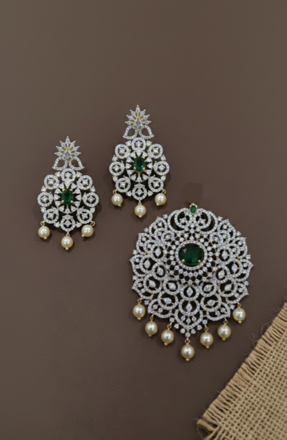 Big zircon Pendant set