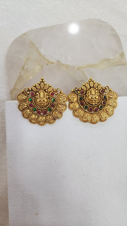 Kasu Chandbali Stud Earrings