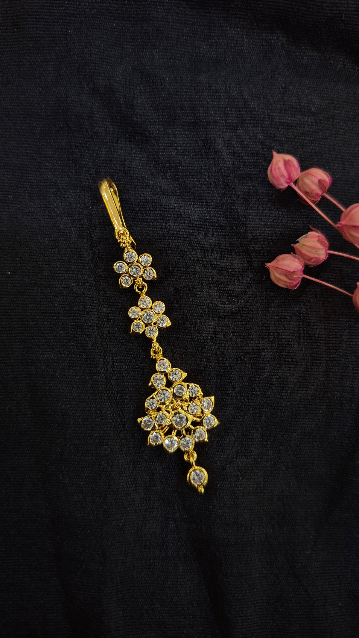 Diamond replica maang tika
