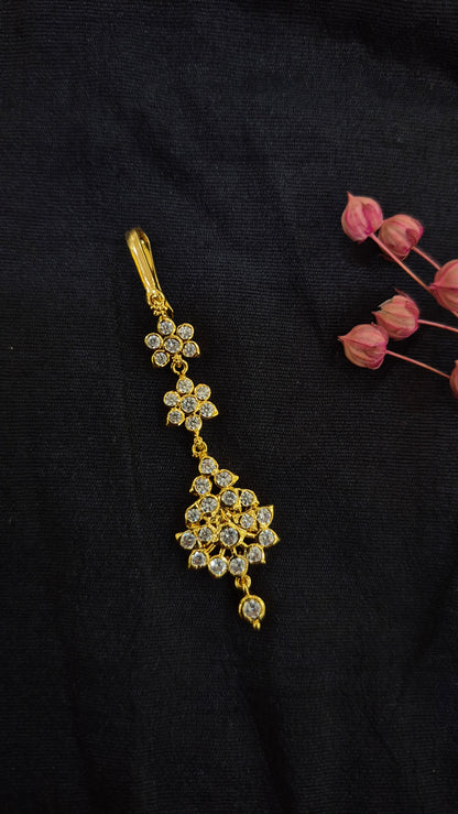 Diamond replica maang tika