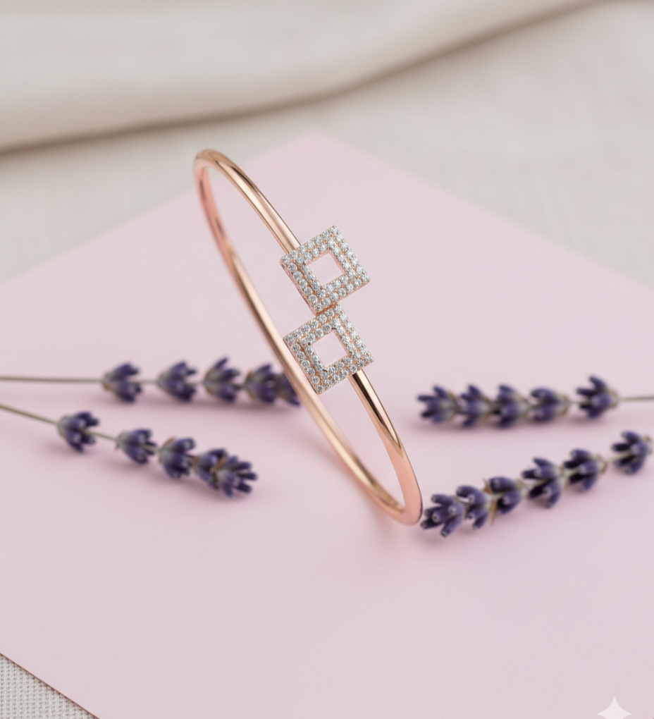 Rose gold square bracelet