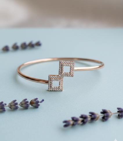 Rose gold square bracelet