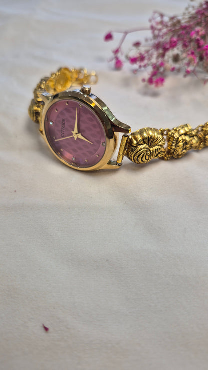 Antique onion pink round dial