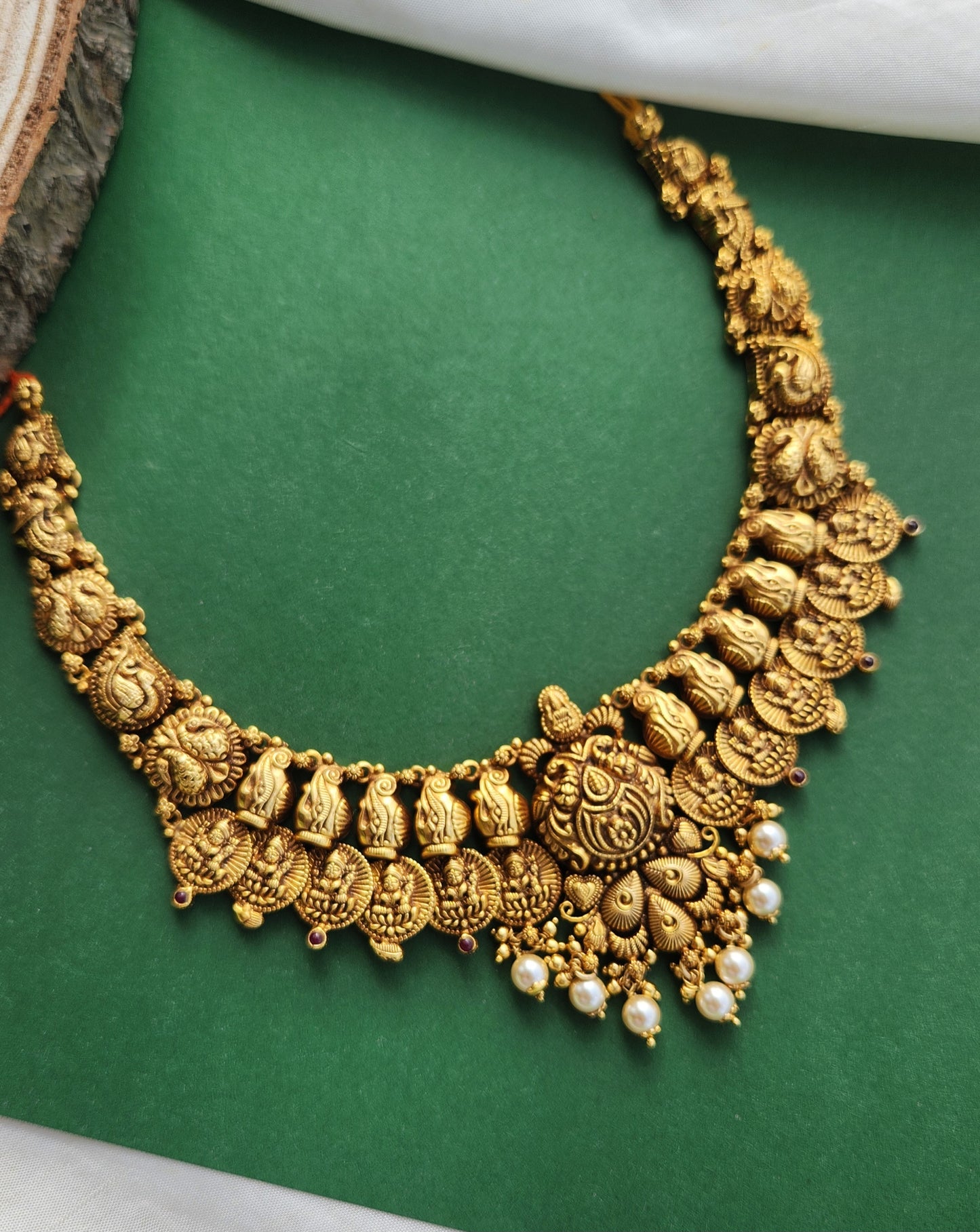Laxmi and peacock Motif necklace