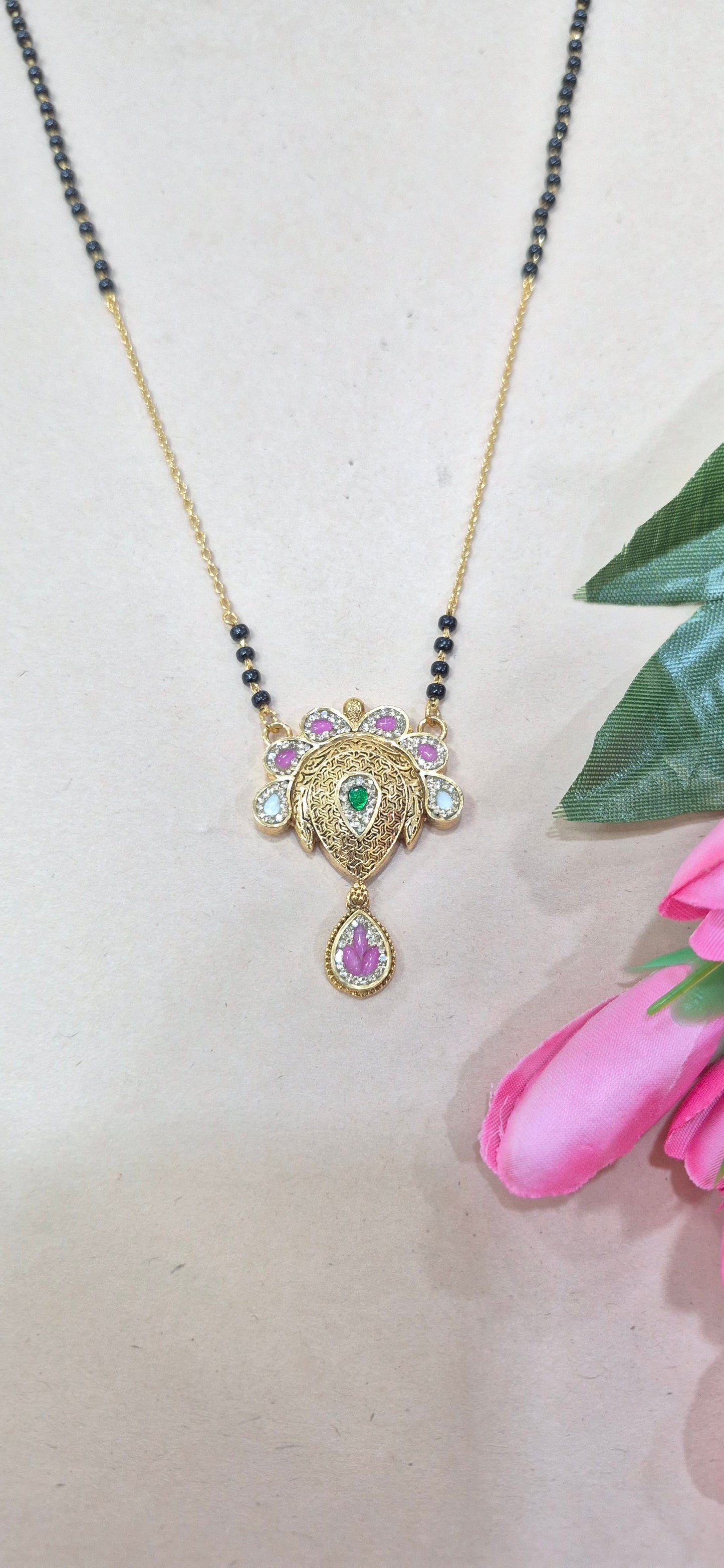 Exclusive sanch mangalsutra pendant with earrings