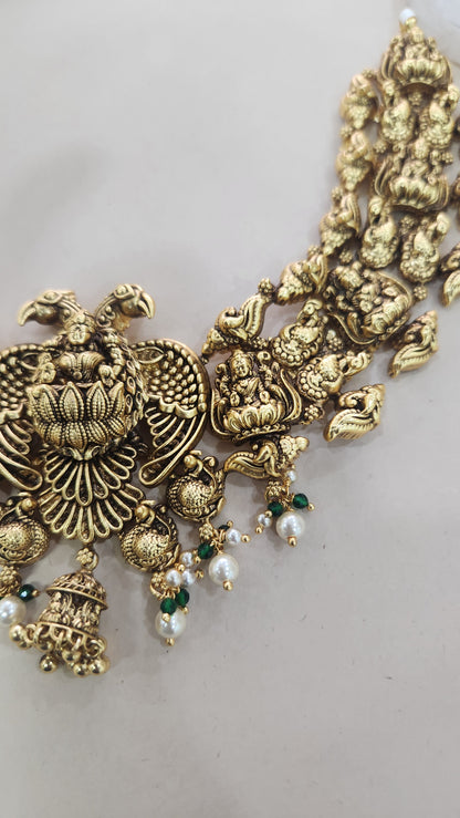Gandaberunda intricate Laxmi Necklace