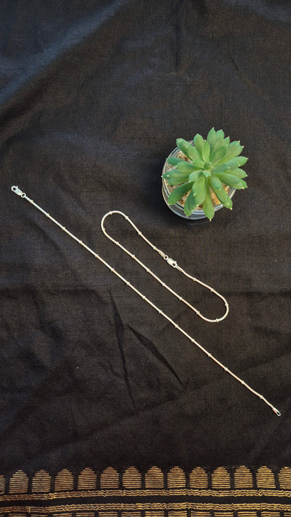 Round Snake chain with rings minimal anklets