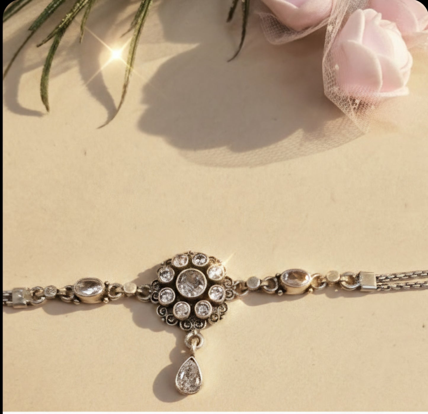 Stone pendant anklets