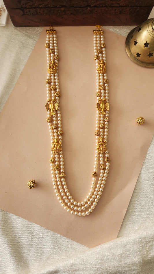 Pearls Gandaberunda Laxmi Haram
