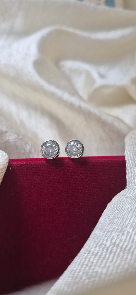 Round zircon helix stud