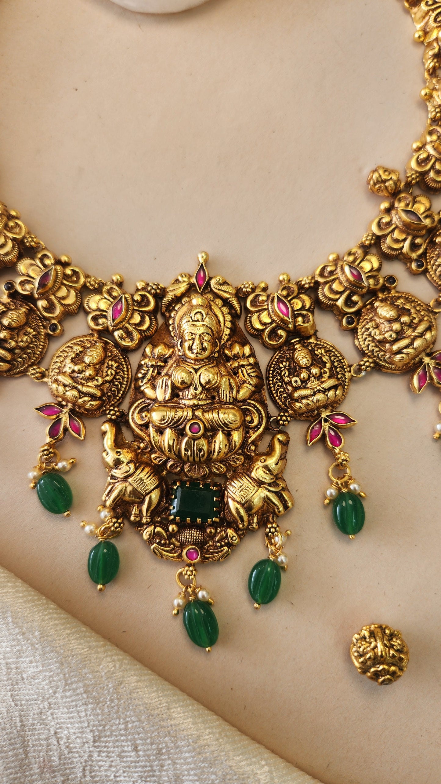 Nava Lakshmi Nagas Necklace with semiprecious drops