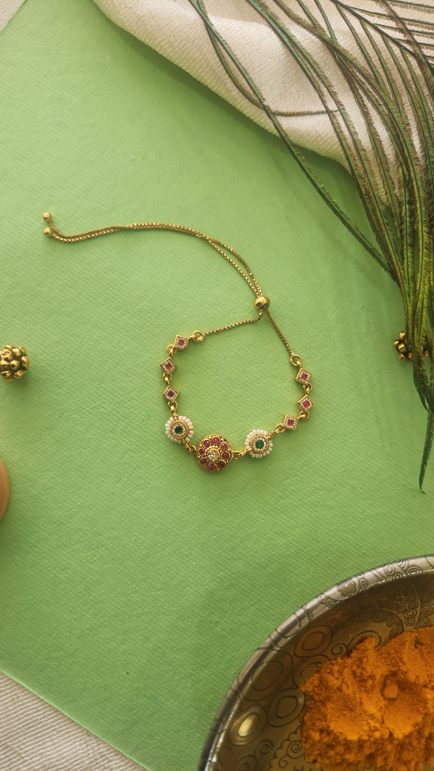 Adjustable Kundan Bracelet