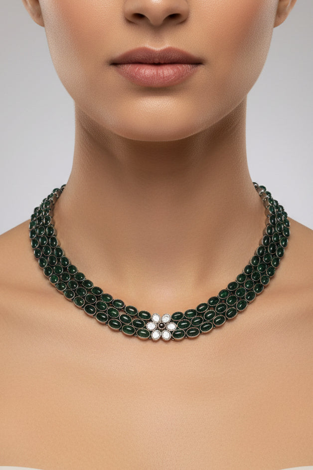 Green Kundan contemporary Necklace