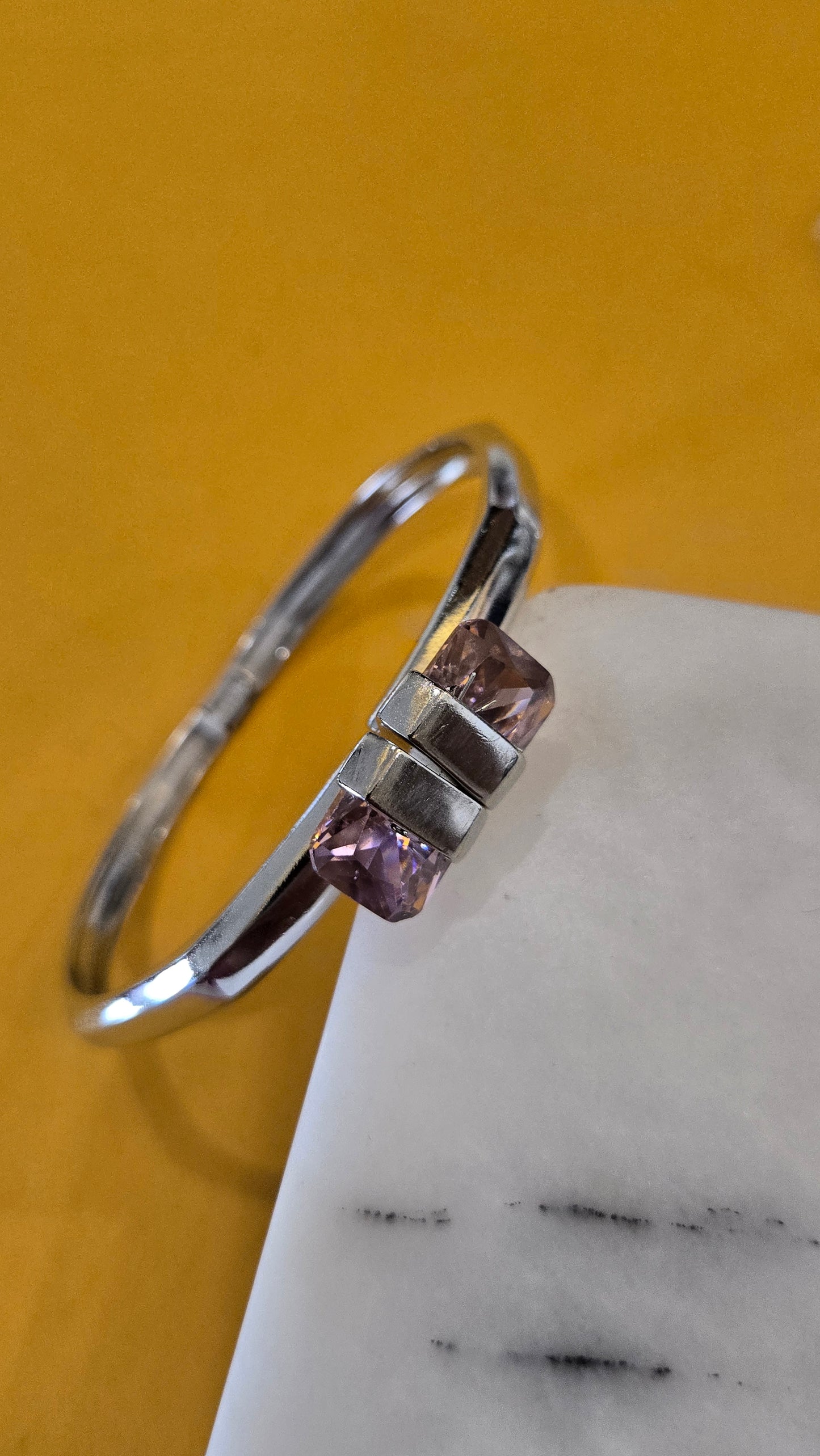 Magnetic pink stone sterling Bracelet