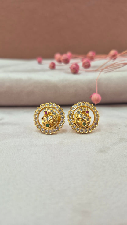 CZ stone peacock Stud
