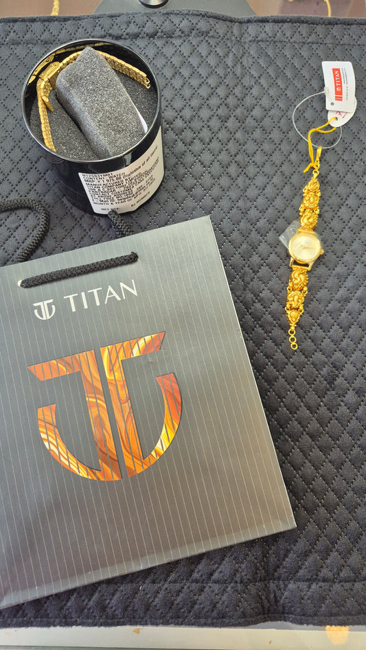 Original Titan watch with silver nakshi strap
