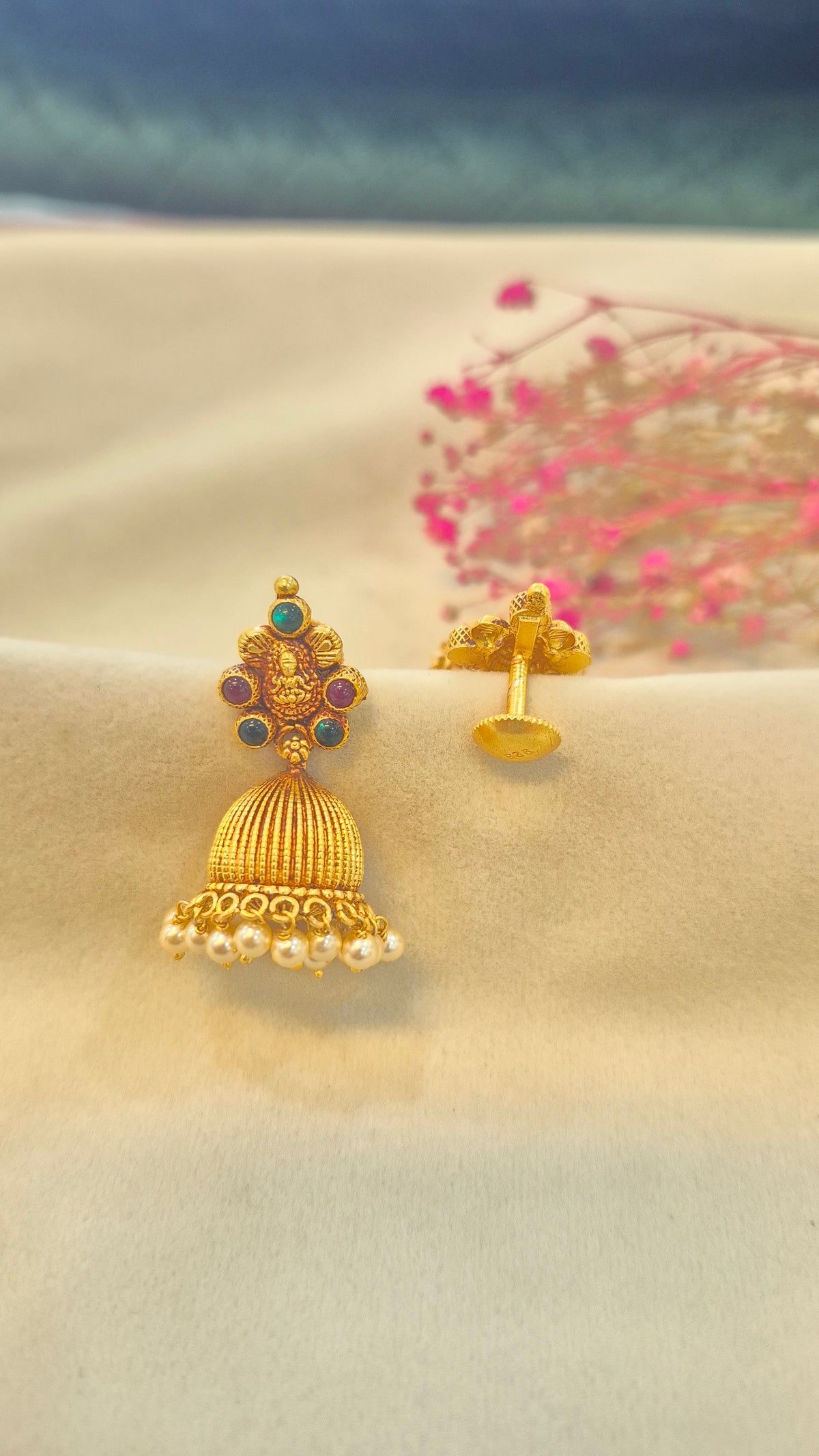 Traditional kerala style Lakshmi Pearl jumka
