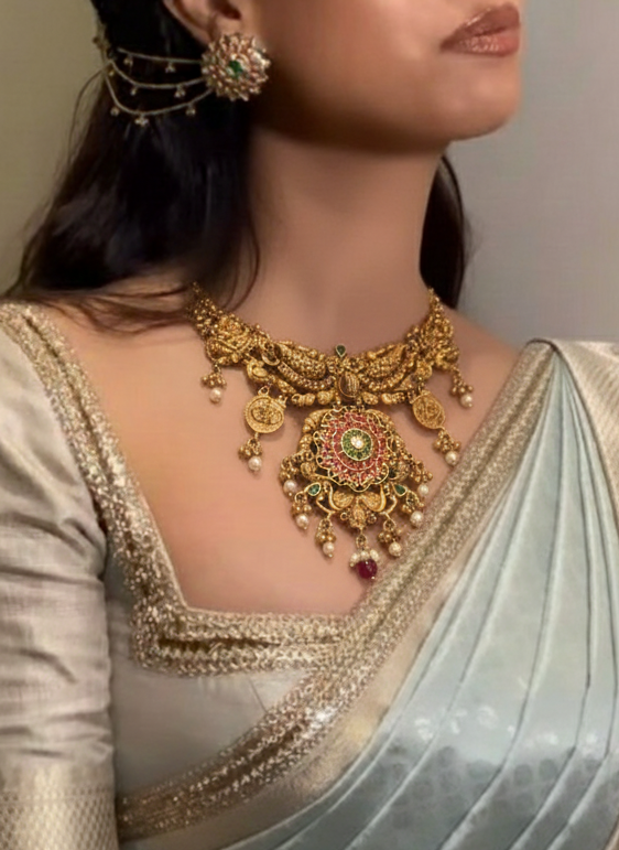 Nakshi kundan Necklace with kasu