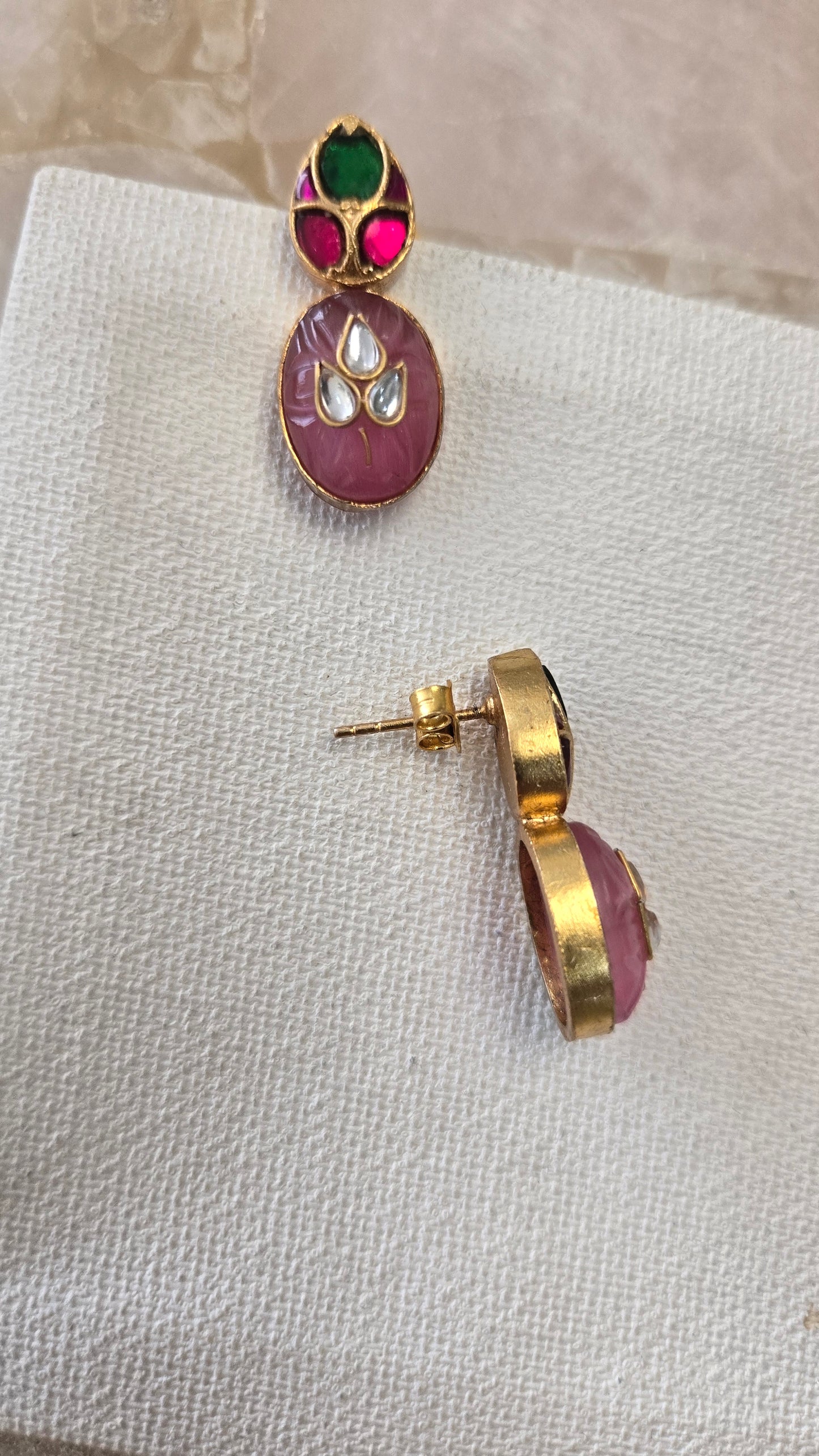 Kundan Silver Stud Earrings