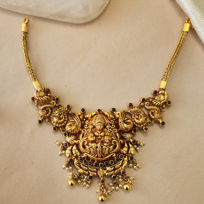 Laxmi Nagas Necklace with pearls drops