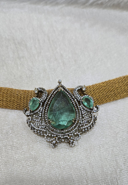 Victorian neckpiece with peacock motifs