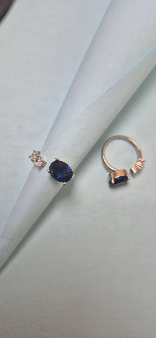 Blue stone cuff toe ring