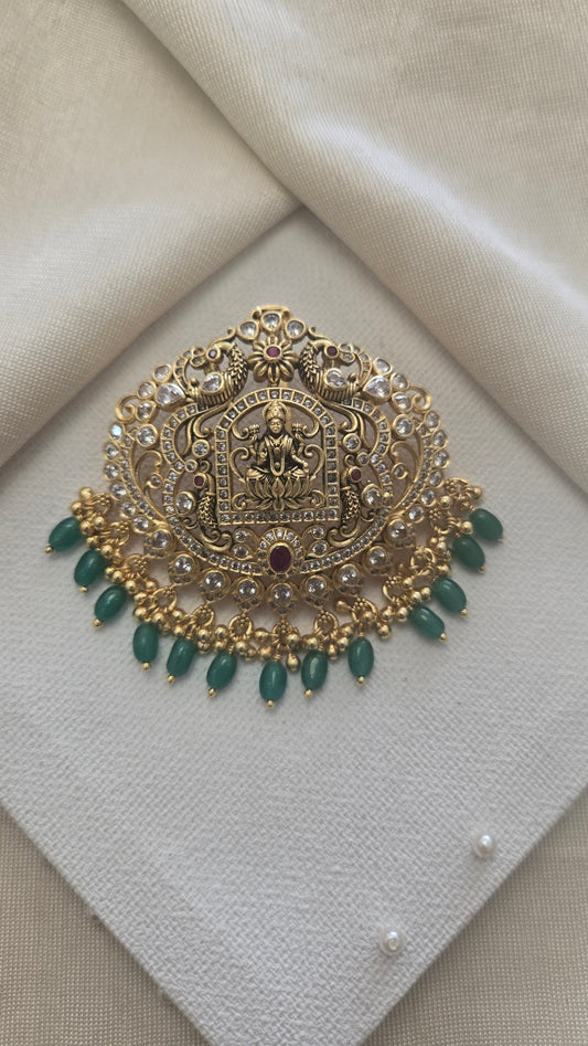 Stone pendant with antique lakshmi