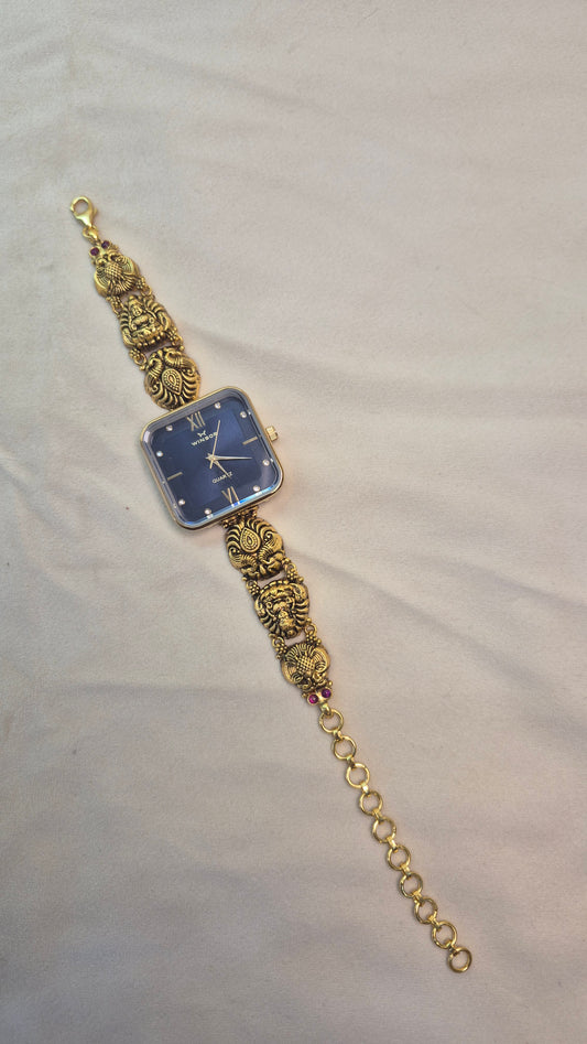 Antique square blue dial