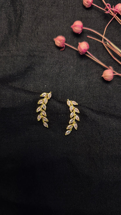 Pink leaves Ear Climber