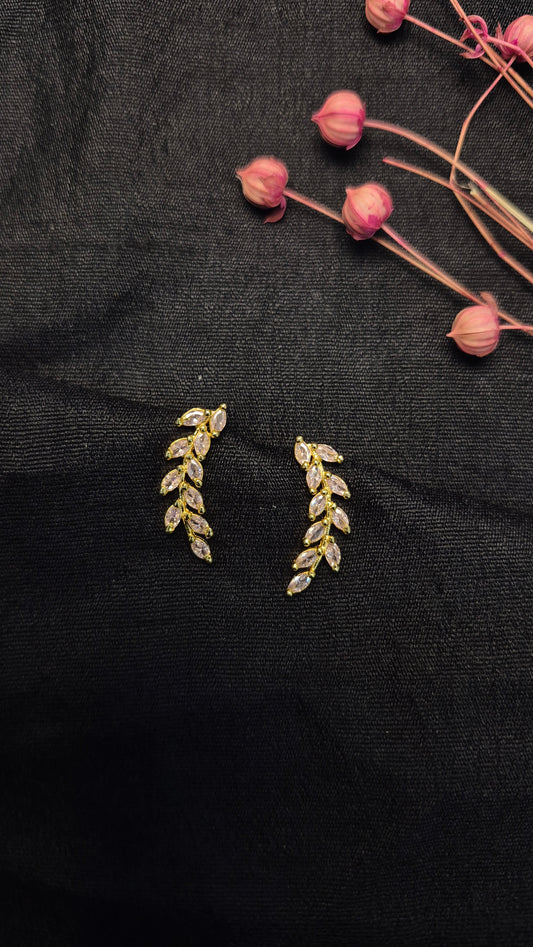 Pink leaves Ear Climber
