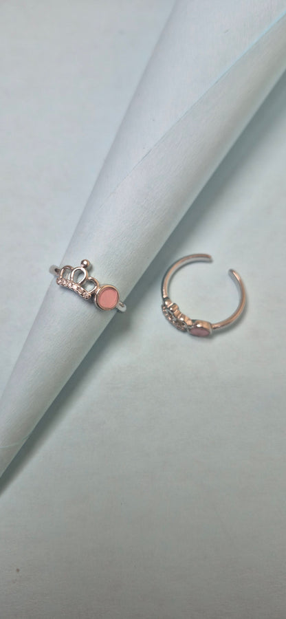 Pink Crown toe ring