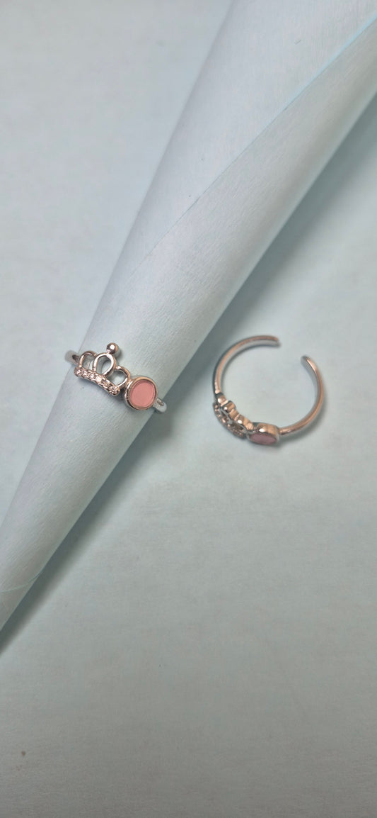 Pink Crown toe ring
