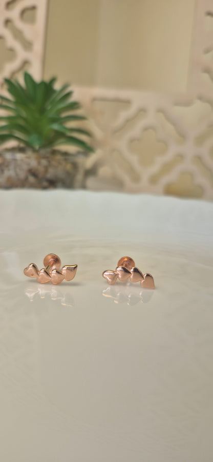 Hearts helix stud