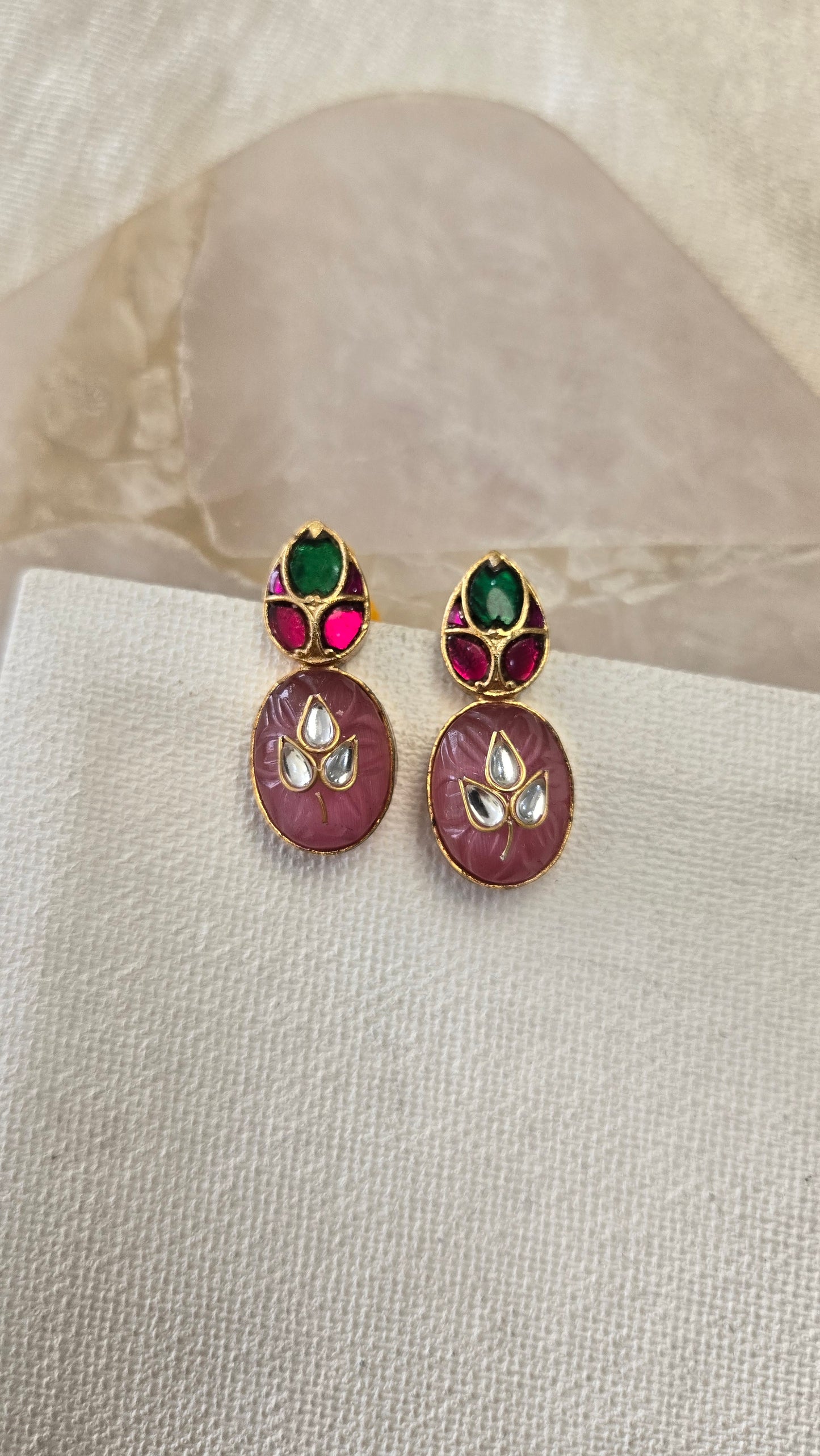 Kundan Silver Stud Earrings