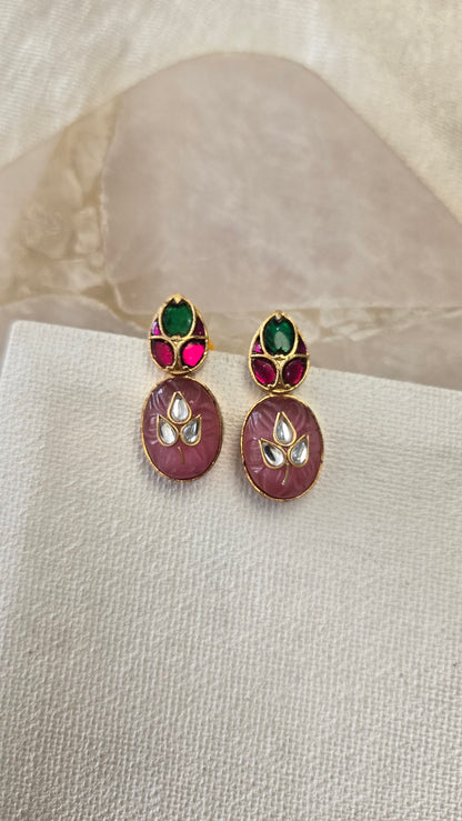 Kundan Silver Stud Earrings