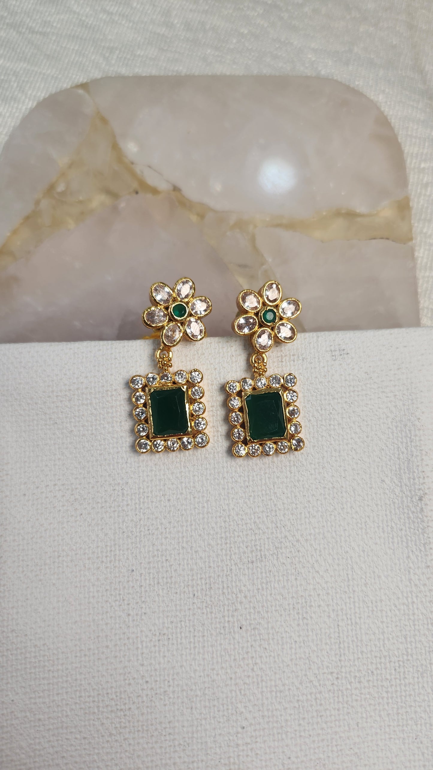 Green stone Earrings