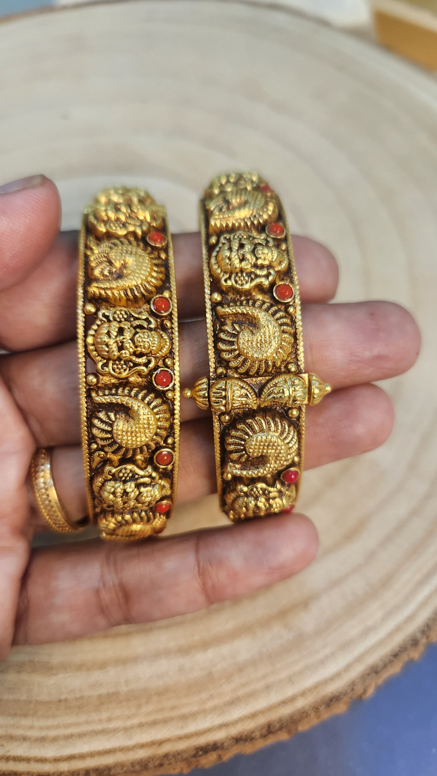 Coral Laxmi mango motif Antique Nagas Bangle