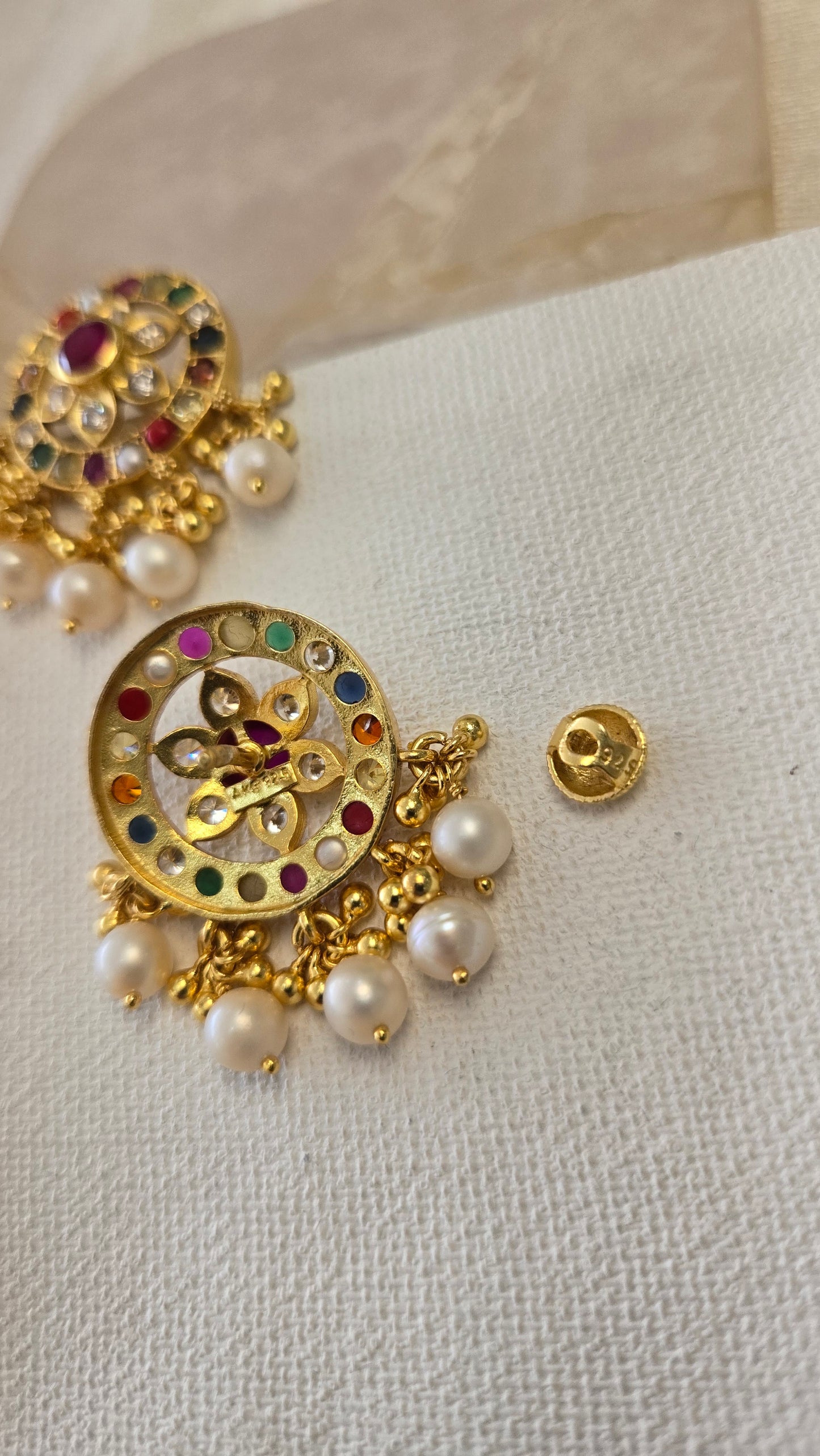 Navarathan kundan Stud Earrings