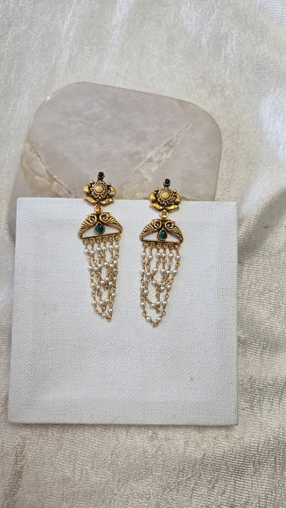 Pearl Hanging Nagas Earrings