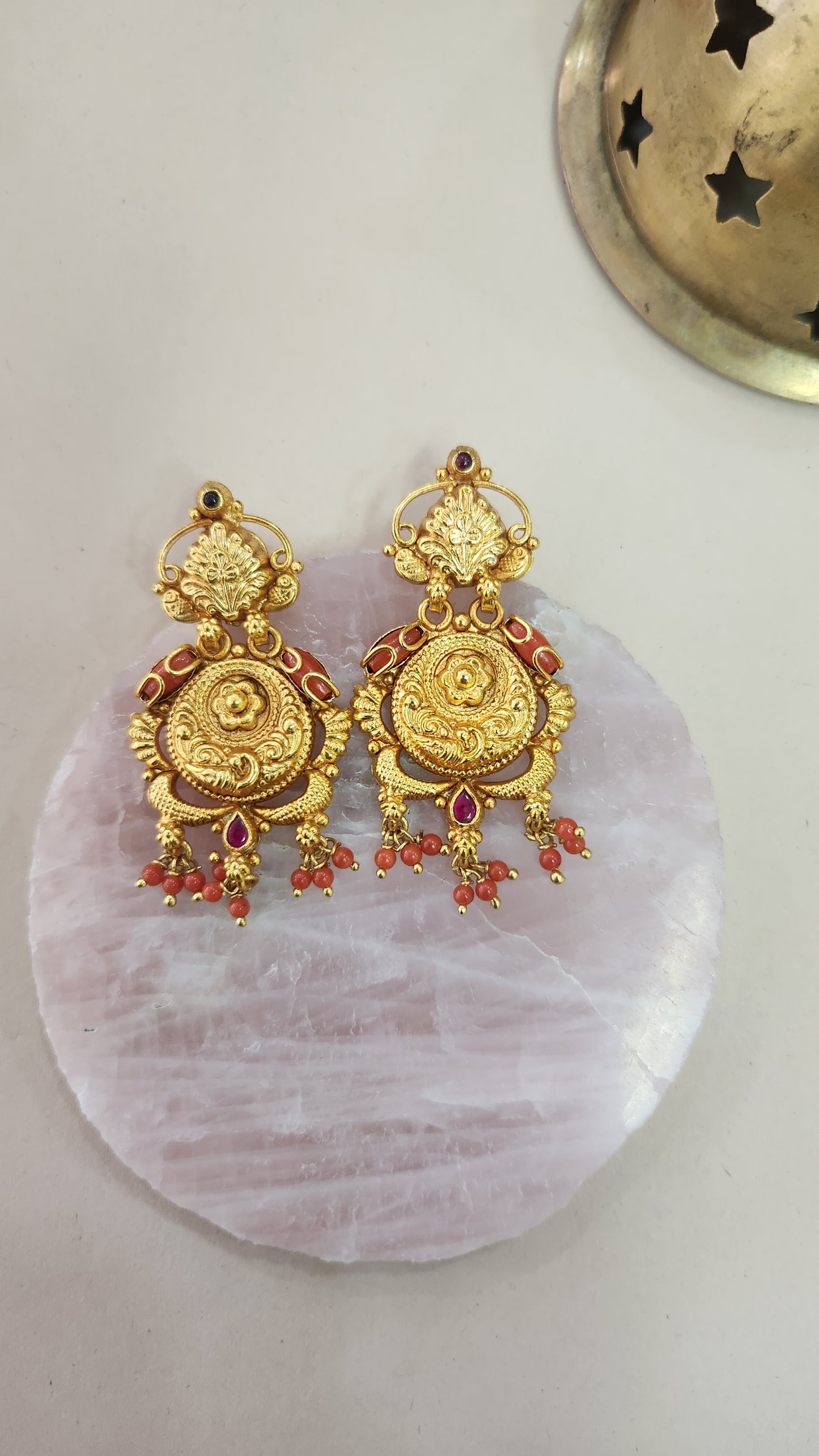 Coral Chandbali