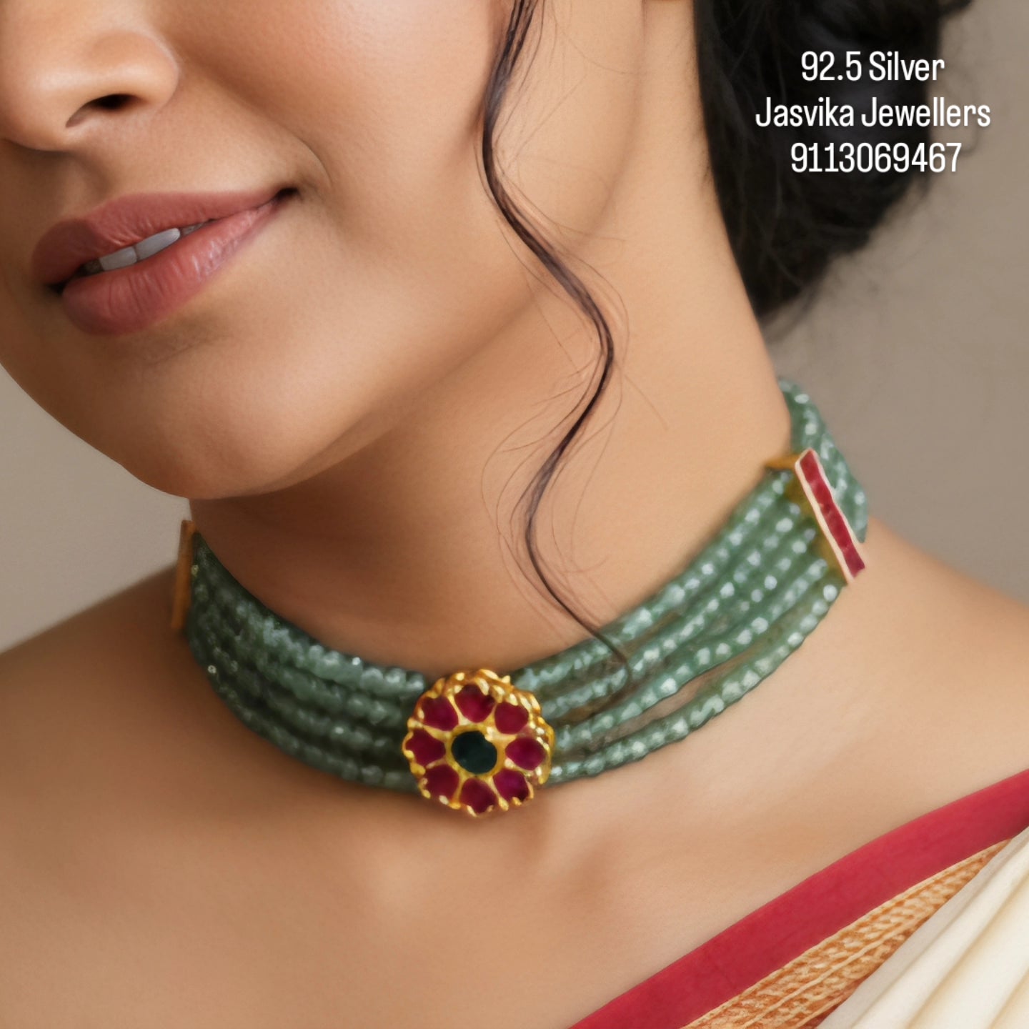 Beads Kundan choker