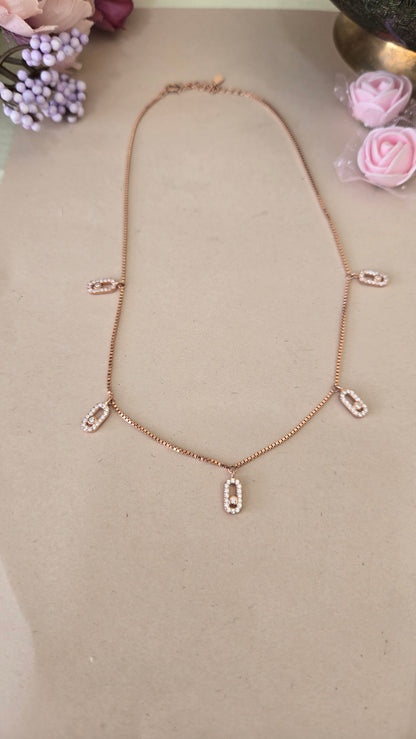 White stoned invisible chain