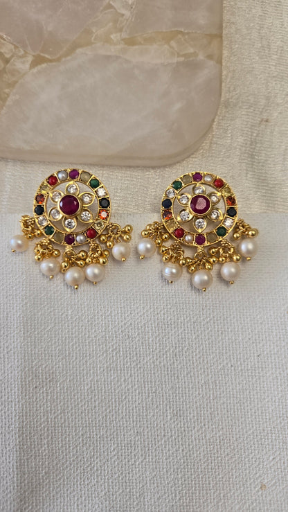 Navarathan kundan Stud Earrings
