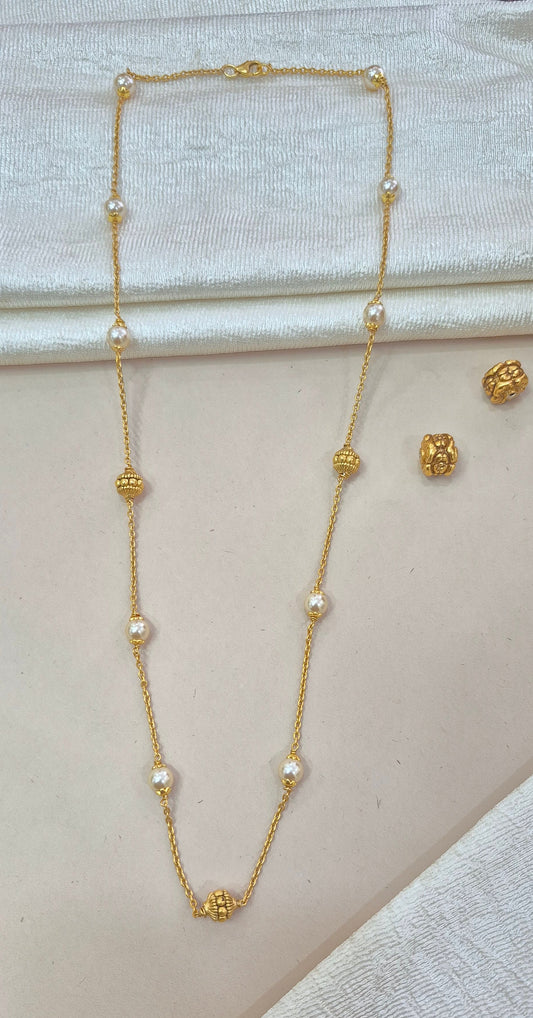 Pearl nakshi ball chain