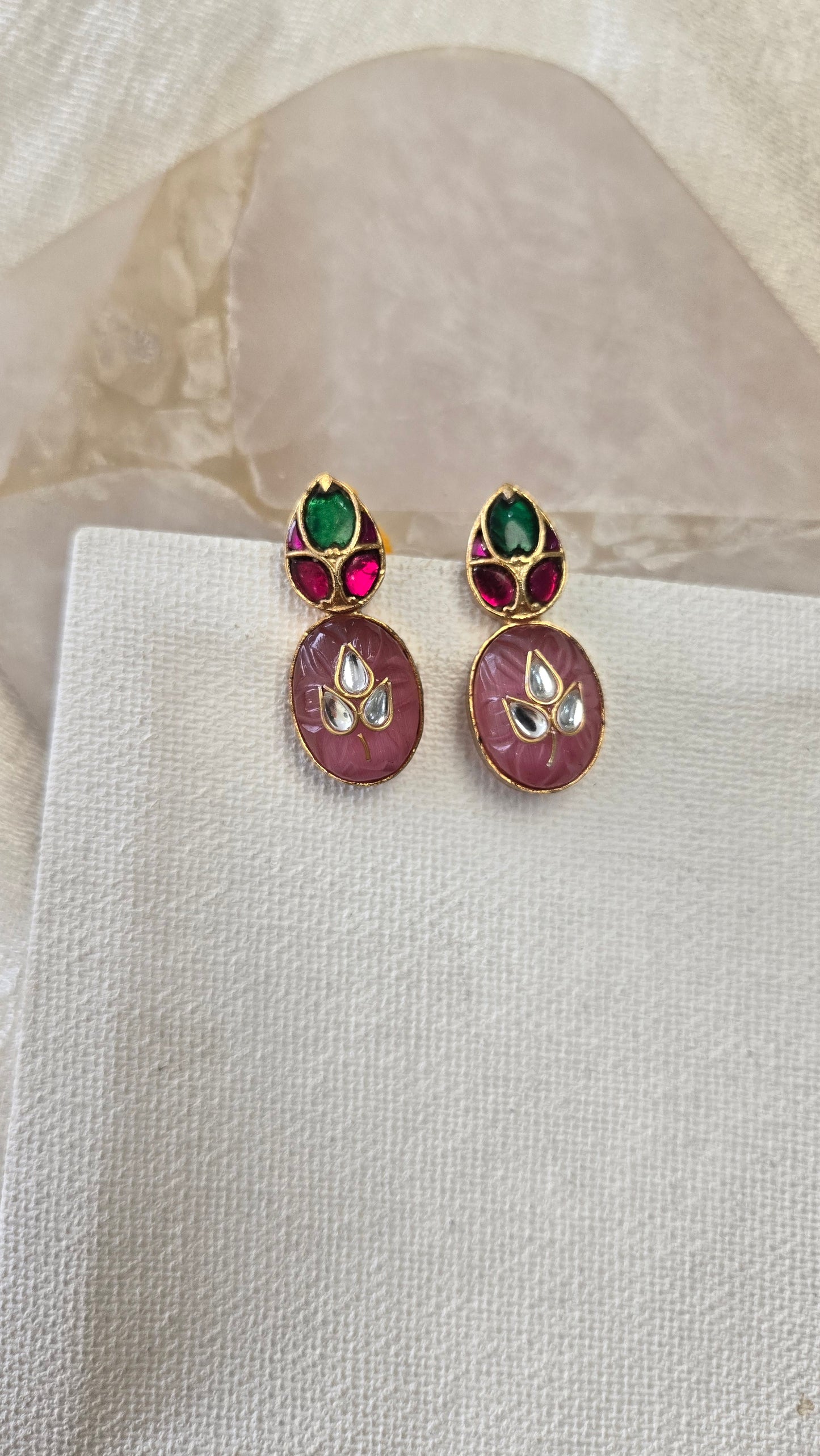 Kundan Silver Stud Earrings