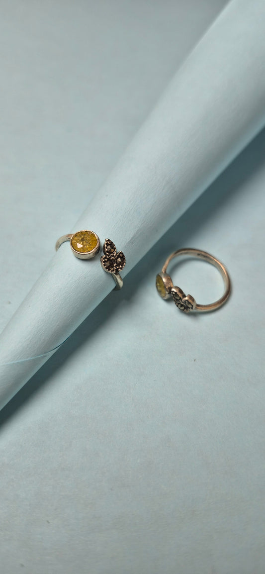 Tourmaline with citrine  toe rings