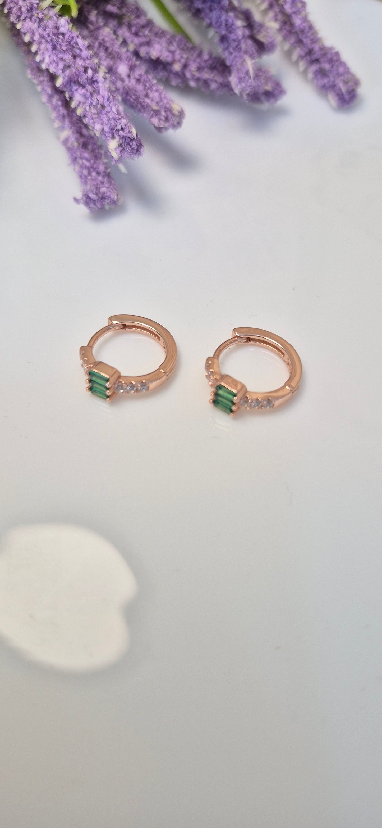 Rose gold Green stone cz bali
