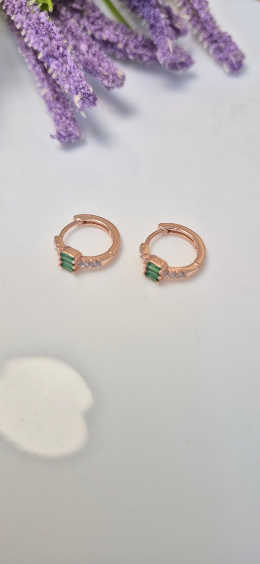 Rose gold Green stone cz bali
