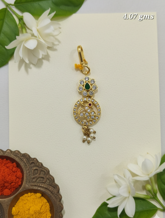 Peacock cute stone Maang tikka