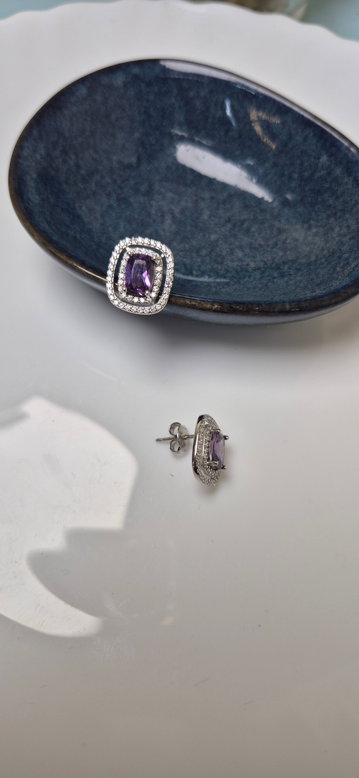 Amethyst cz stud